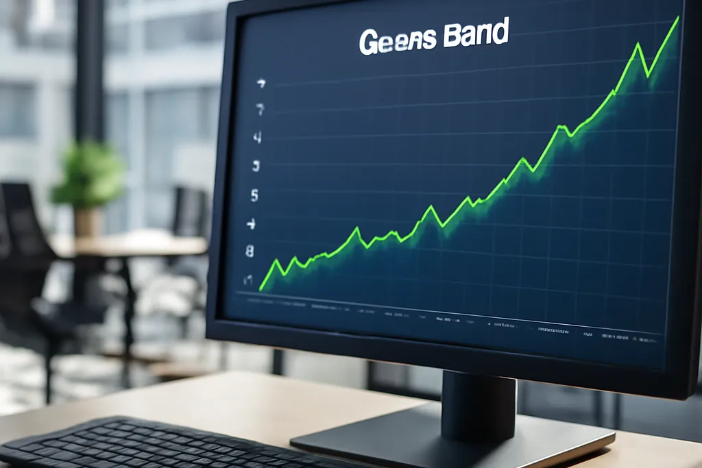Graphique de performance financière d’une obligation verte (green bond) affiché sur écran