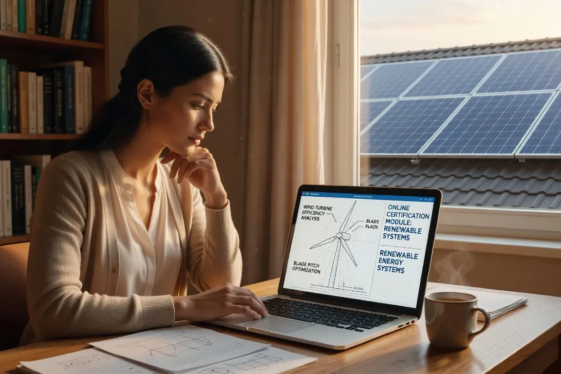 Professionnel qui étudie une formation en ligne sur l'efficacité énergétique